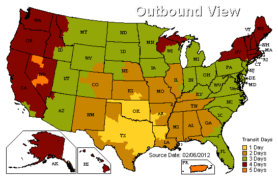 UPS Shipping Map